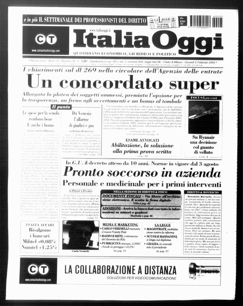 Italia oggi : quotidiano di economia finanza e politica